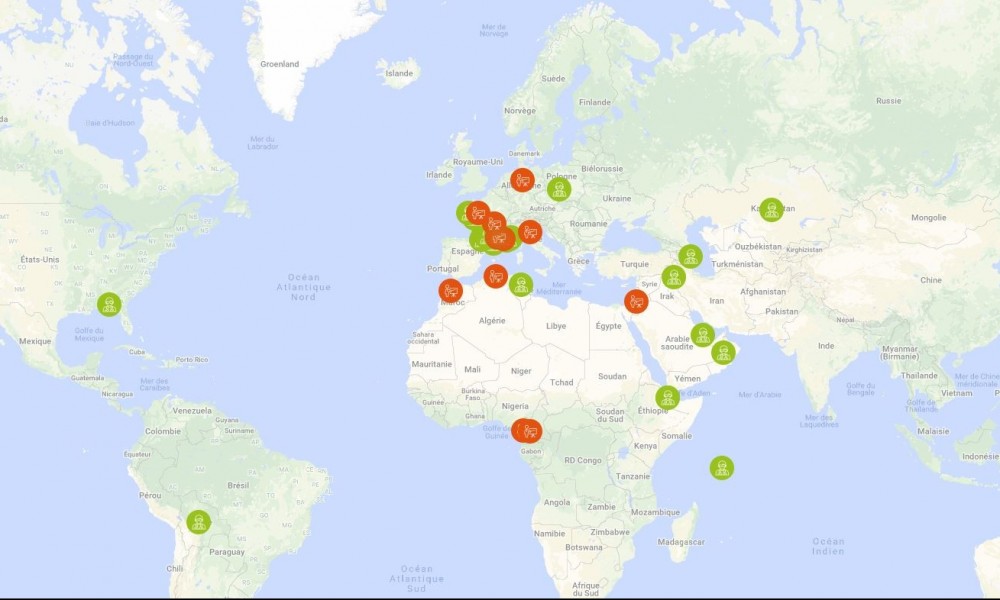 Carte des références