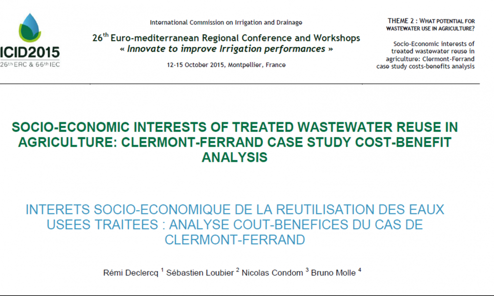 Ecofilae publie un article scientifique sur l’Analyse Coûts-Bénéfices de projet de réutilisation des eaux